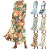 Rochie cu buzunare liberă, cu mâneci 3/4, cu gât rotund, cu imprimeu casual