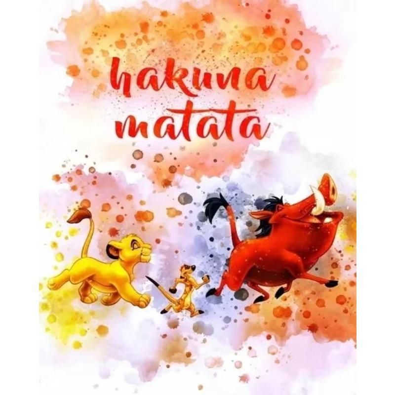Walt Disney The Lion King Movie Poster Print Watercolor Simba Hakuna Matata Canvas Painting Wall Art Cartoon Animals Home Decor