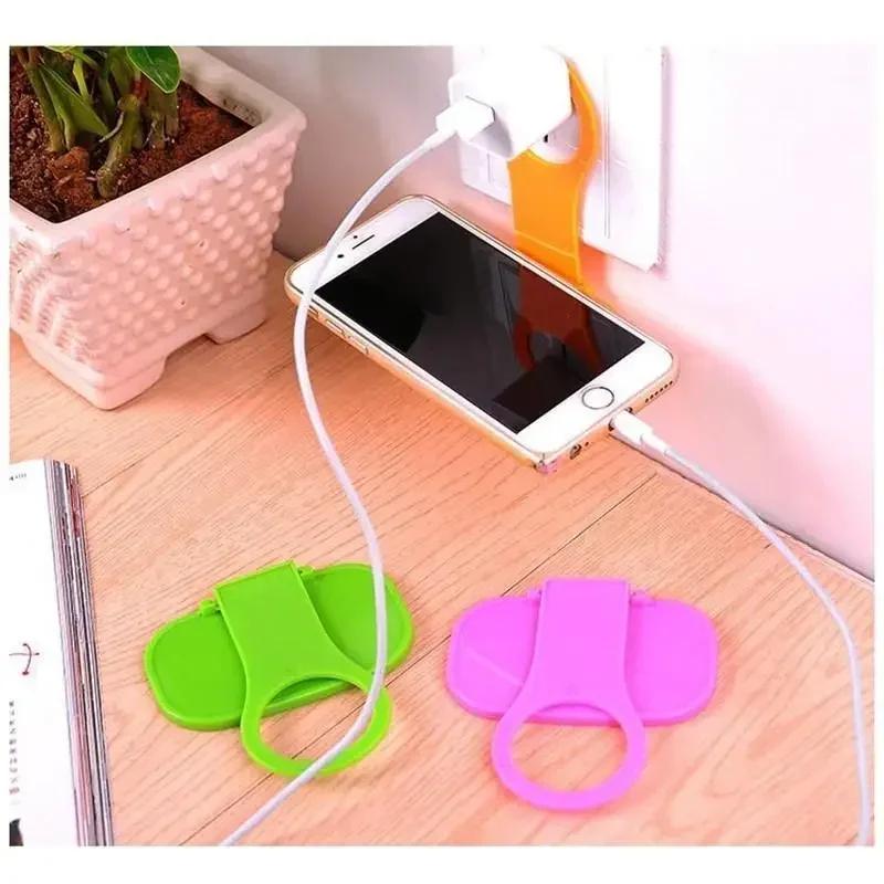 2 Pack Foldable Cell Phone Charging Stand Holder Monopod Tripod Support Phone Hook Random Color