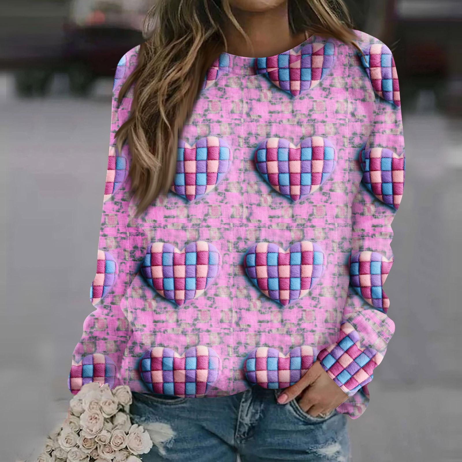 

Жіночий модний повсякденний світшот з довгим рукавом, принтований, з вирізом XL