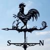 Stainless Steel Weather Vane, Rooster Metal Weathervanes Garden Chicken Wind Direction Indicator Farm Scene Weathercock