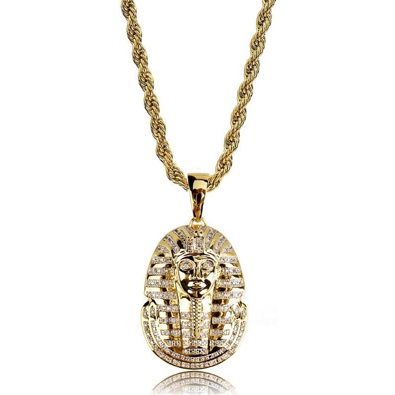 European and American Popular Egyptian Pharaoh Portrait Pendant Selling Personalized Retro Men Necklace