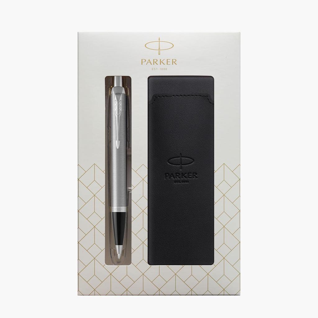 Parker IM Brushed Metal CT Ballpoint Medium with Pencil Gift Box Officially 2143415Z V1d Pen, Nib, Oil-Based, Case, Set, Imported,