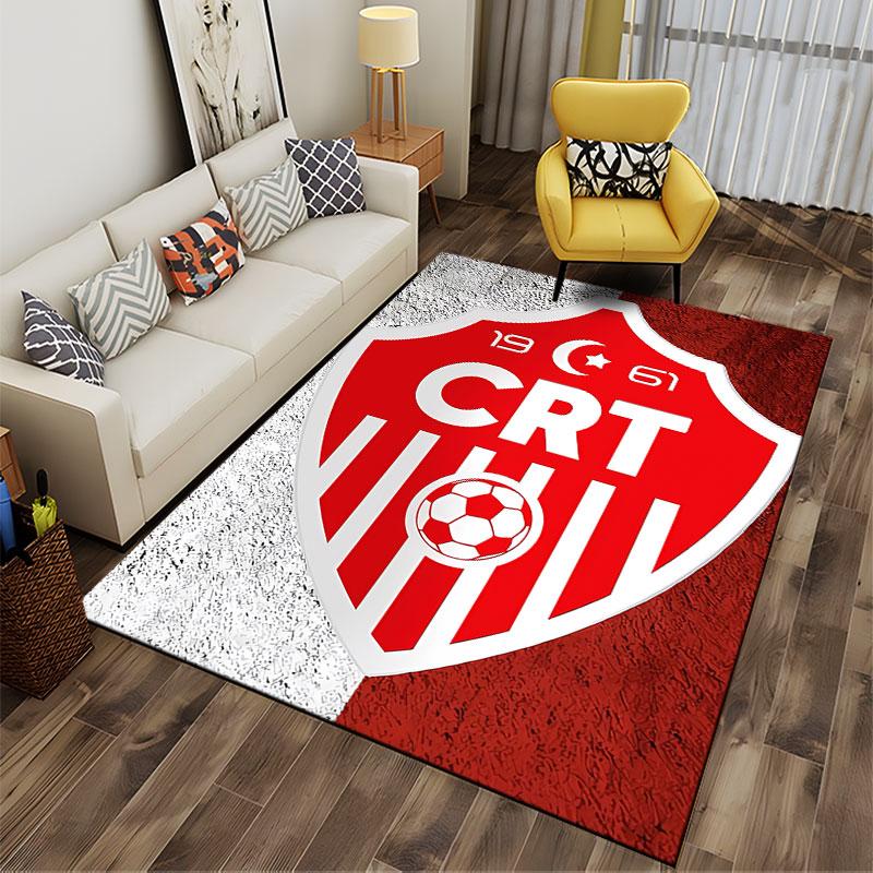 Red Shield CRT Soccer Emblem Suitable As a Non-slip Mat for the Living Room or Bedroom Sofa