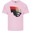 Gekräuselte Angola Flagge Angolanischer Tag Fußball Unisex Leichtes Baumwoll T-Shirt