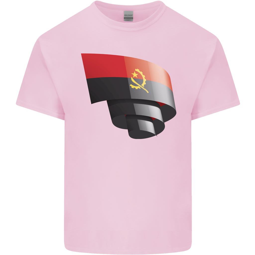 Gekräuselte Angola Flagge Angolanischer Tag Fußball Unisex Leichtes Baumwoll T-Shirt