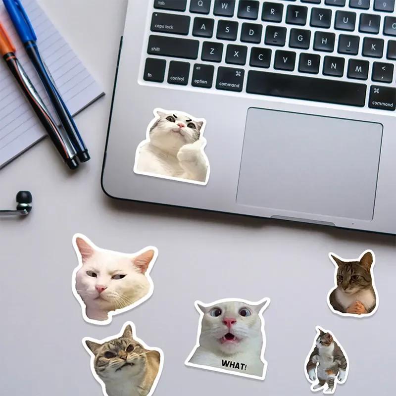50pcs Funny Animals Cat Meme Stickers Cute Cartoon Decals Kids Toys Laptop Notebook Luggage Motorcycle Decoration Sticker