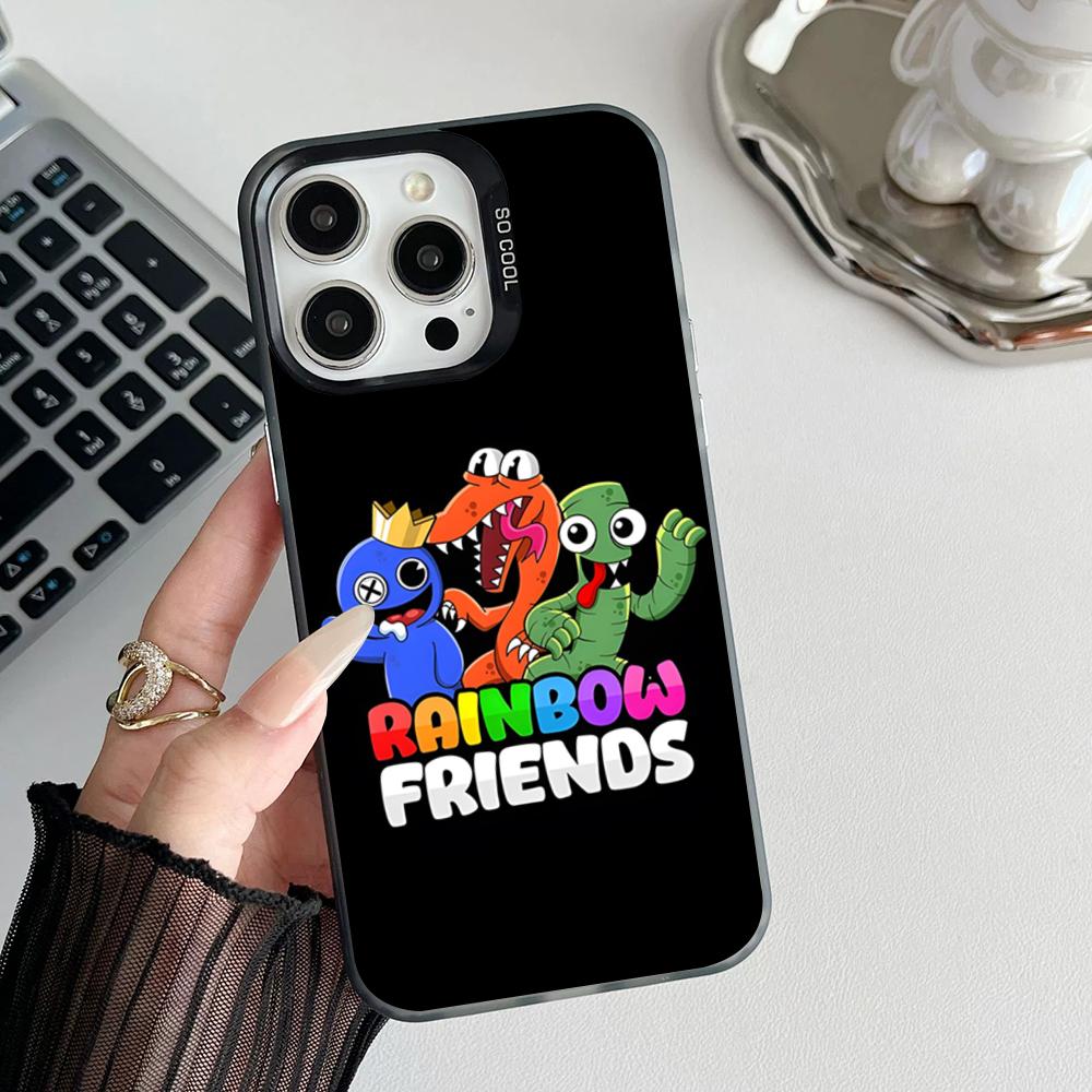 

R-Rainbow Friends-S Toy Phone Case Matte Colored Silver For Iphone 17 16 15 14 Pro 13 12 Air Plus 11 7 8 Max Luxury Cover iPhone 14 Pro Max