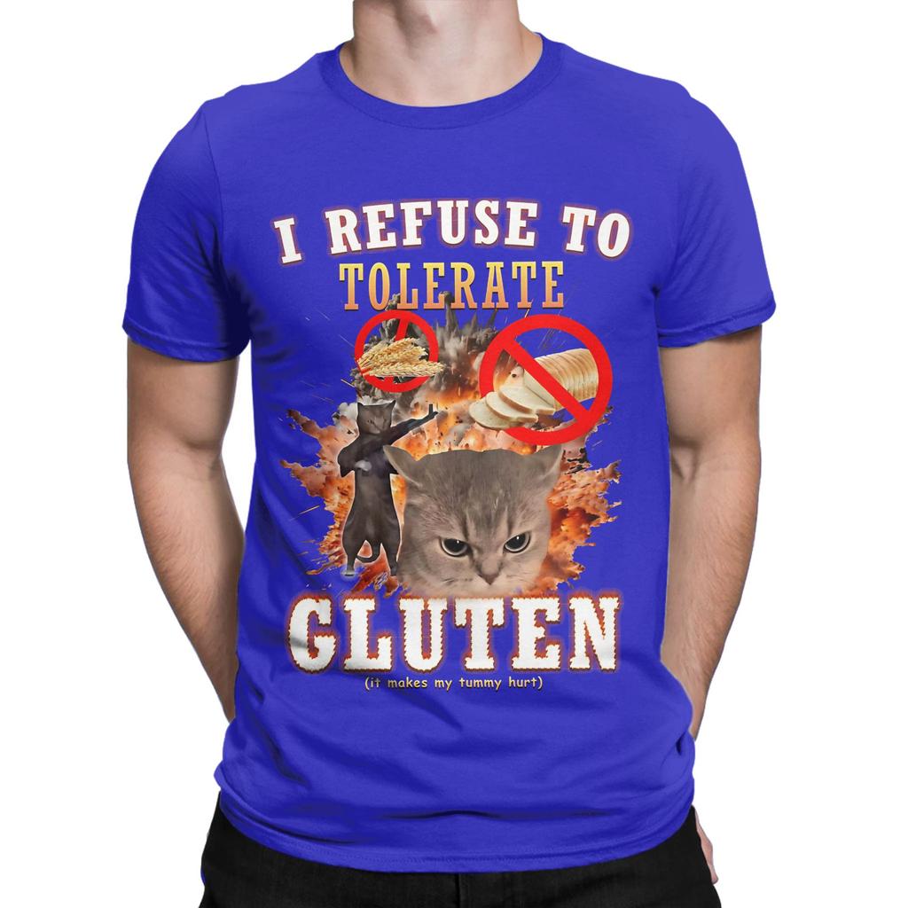 I Refuse To Tolerate Gluten Funny Meme Funny Graphic 100 Cotton TShirt Meme Tees Tops For Unisex
