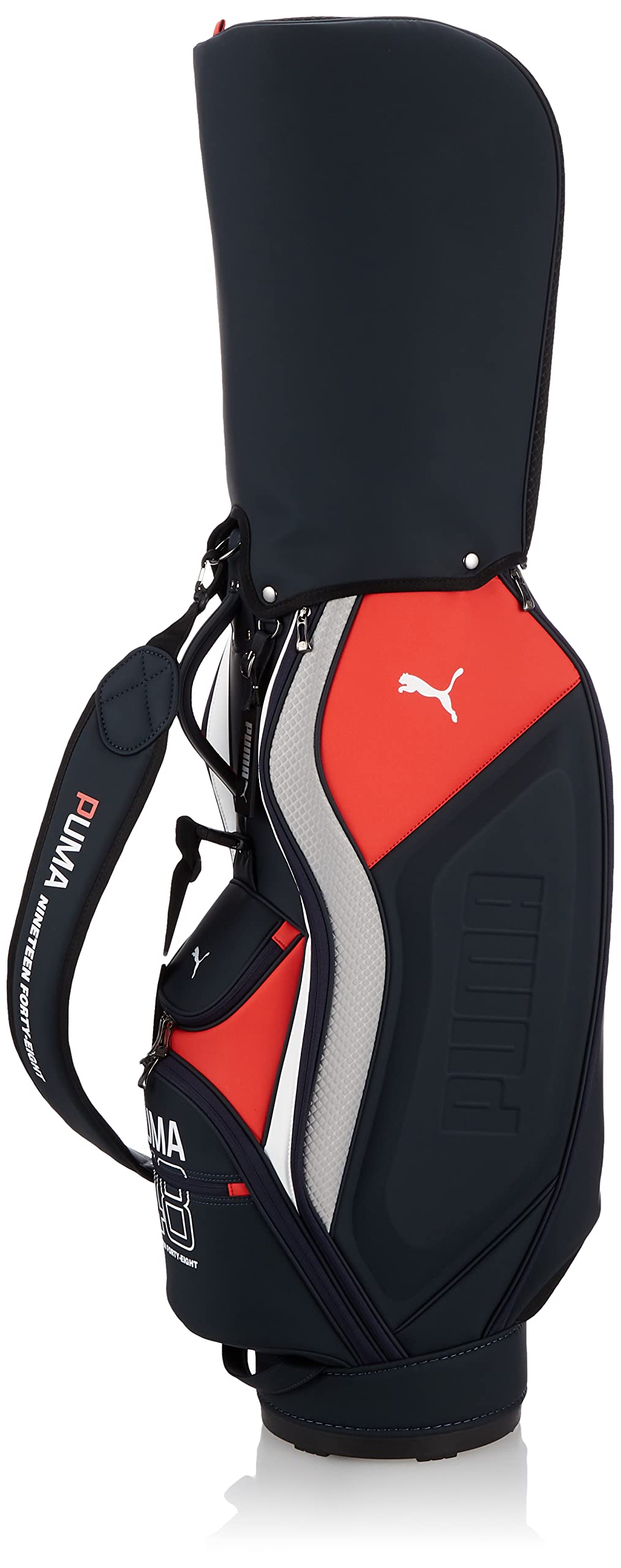 

Golf Season Basic Cart Caddy Bag Bright Risk Red [PUMA] Men s White/Navy Blazer/High
