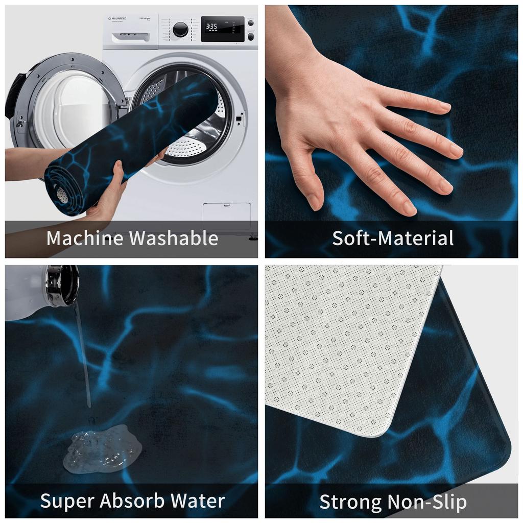 Dark Water Marble Front Door Floor Entrance Mats Outdoor Abstract Texture Kitchen Bathroom Doormat Bedroom Carpet Rug
