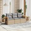 Vidaxl 3-Cz. Set di Mobili da Giardino con Cuscini, Beige, Polyrattan