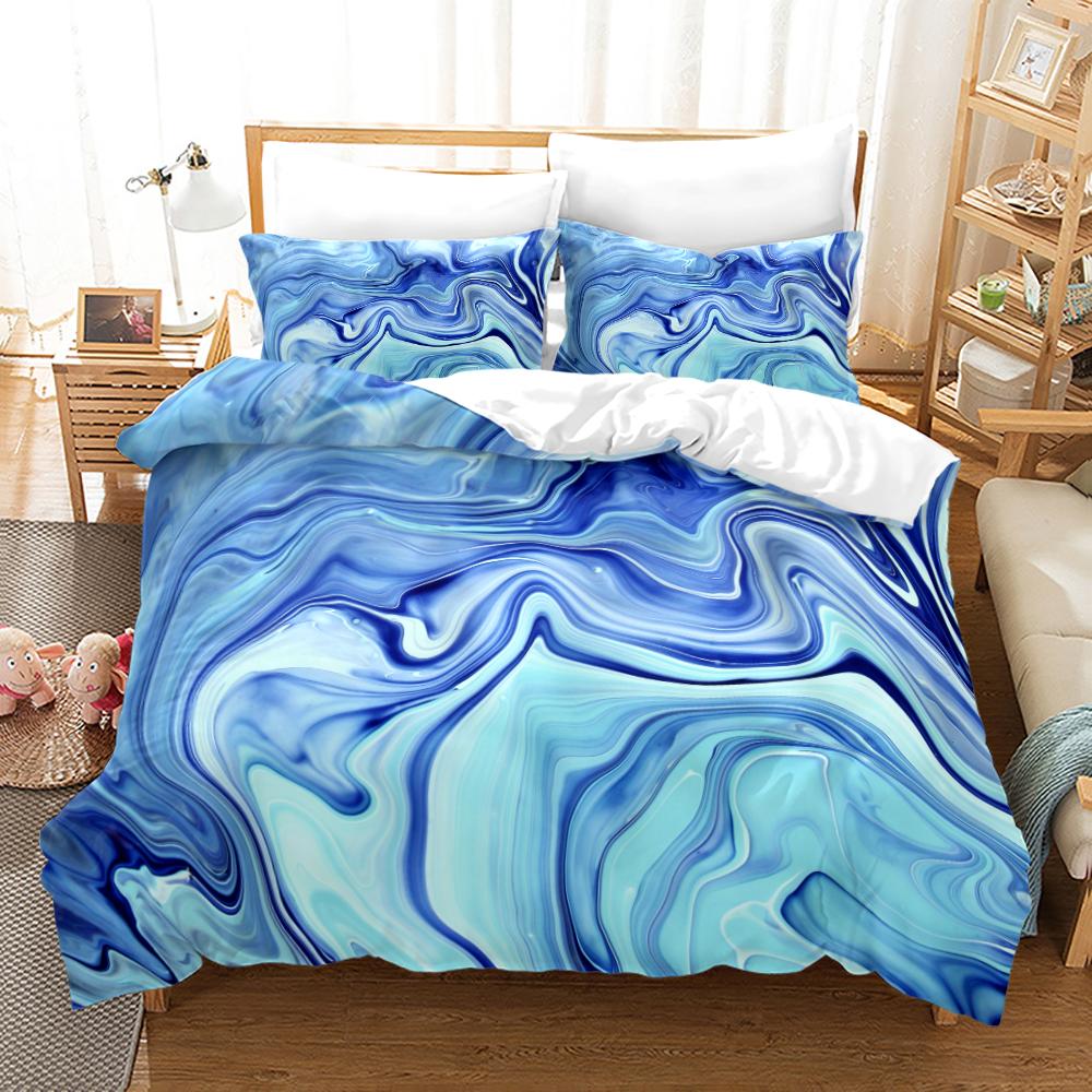 Luxury Queen Bedding Set Colors Marble King Size Soft Skin Friendly Duvet Cover Set With Pillowcase Suitable For All Age Groups