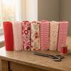 7Pcs Red floral pattern Patchwork Fabric 7 pieces per set Pre-cut Cloth  Fabric art production