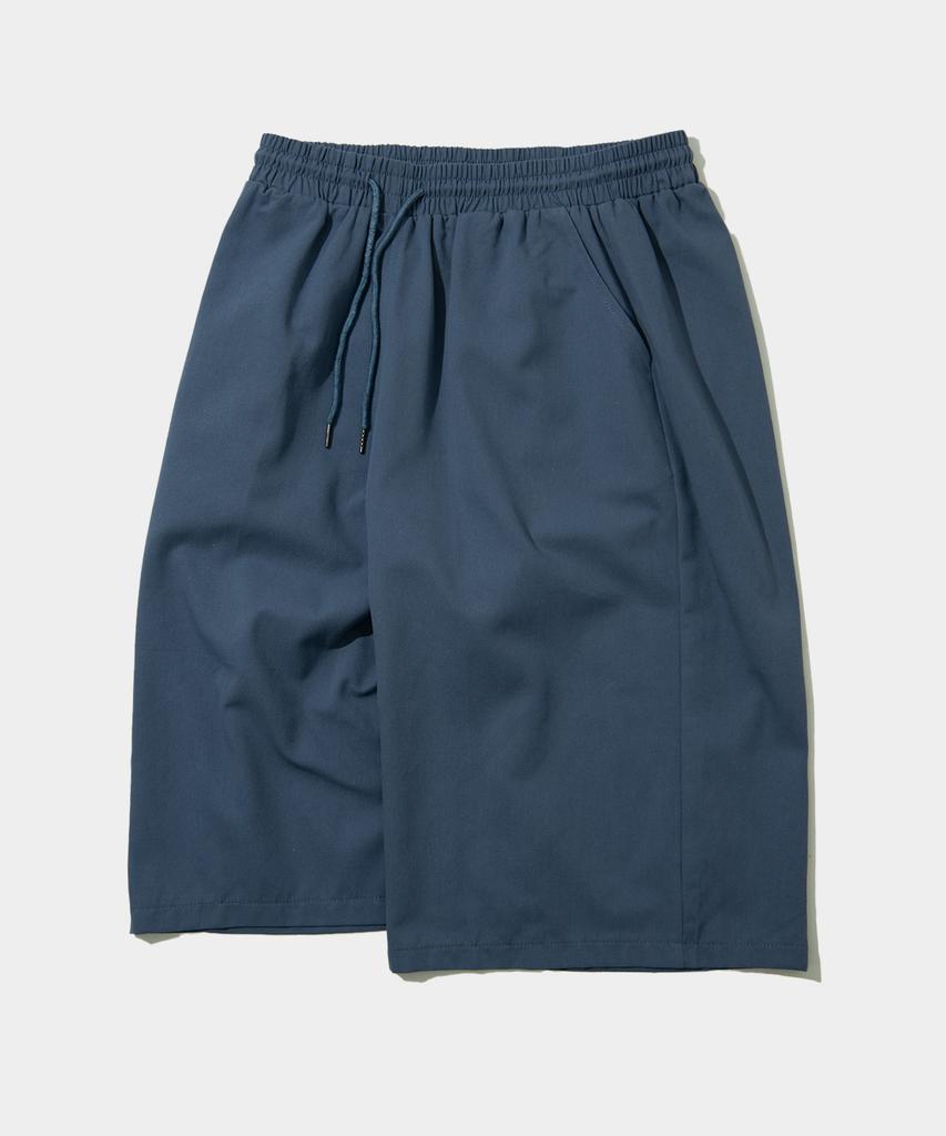 BLACK MOMENT [2Pack] Bermuda Wide Unisex Half Cotton Elastic Waist Shorts