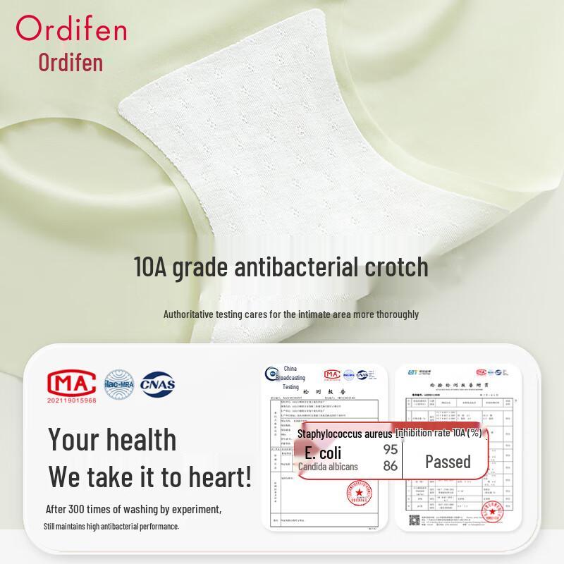 Odifen Women's Seamless Ice Silk High-Waist Briefs