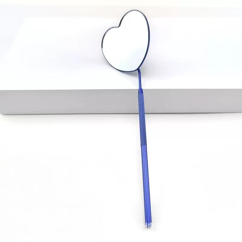 Makeup Mirror Custom Heart Handheld Mirror Bling Diamond Rhinestone Personalized Silver Pocket Hand Mirror