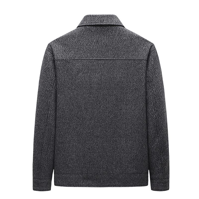 Spring and Autumn New Men's Wool Jacket Fashion Soft and Thick Business Casual Lapel Men's Middle-aged and Youth Jacket