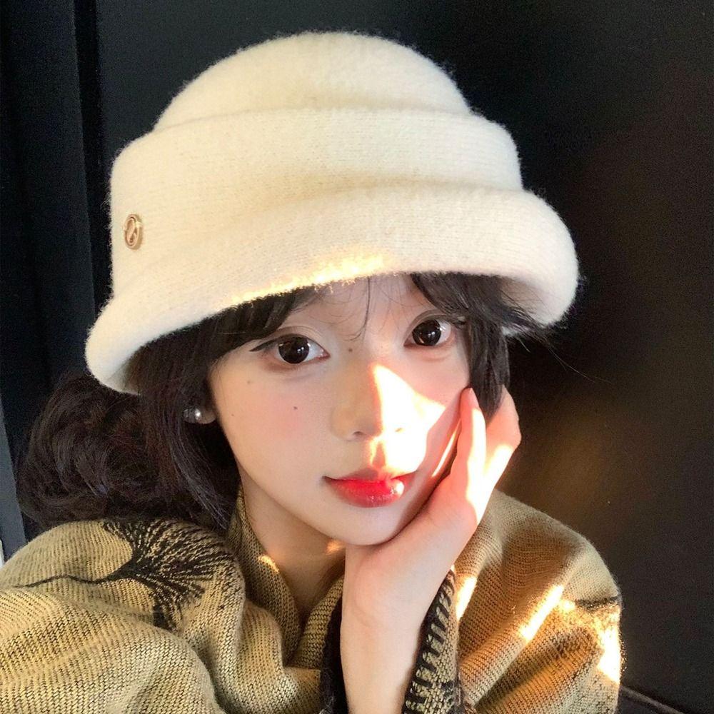 Camellia Flower Hepburn Style Topper Hat Bow Women Formal Hat Retro Wool Fisherman Hat  Travel