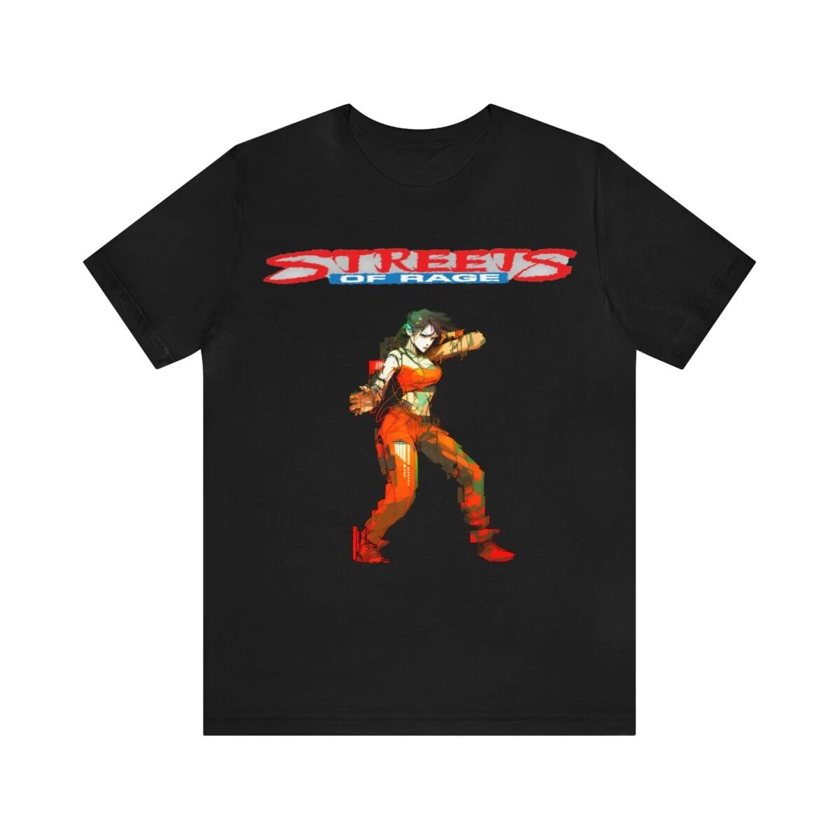Streets of Rage Blaze Sega Genesis Киберпанк Стиль Видеоигра Унисекс 100% Хлопок Футболка Мужские Женские Футболки Топ S
