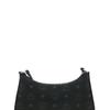 MCM Aren Visetos Monogram Embossed Laurel Logo Pattern Natural Leather Shoulder Bag Women Shoulder Bag Black MWHGSTA04BK001