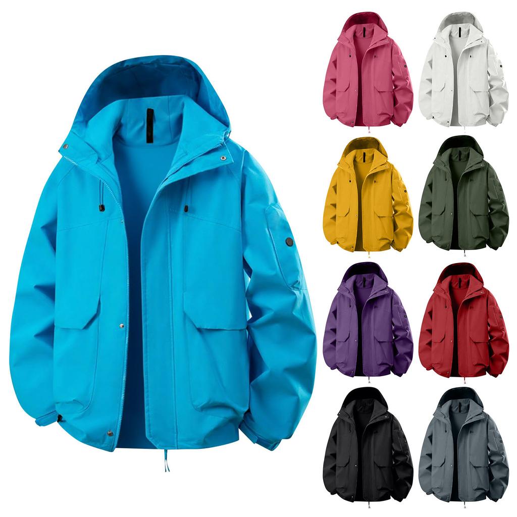 Løs hettegenser med halv glidelås for menn og submaskinjakke