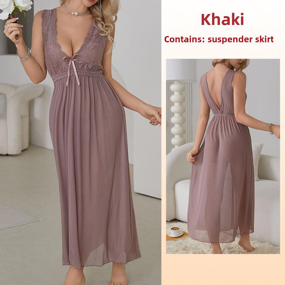 

Сексуальна перспектива Спокуса Сон Довга гаряча нічна сорочка Солодкий костюм для відпочинку L