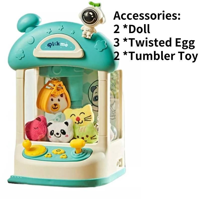 Colorful Mini Coin Operated Claw Machine Toy For Kids With Adorable Plush Toys And Capsules