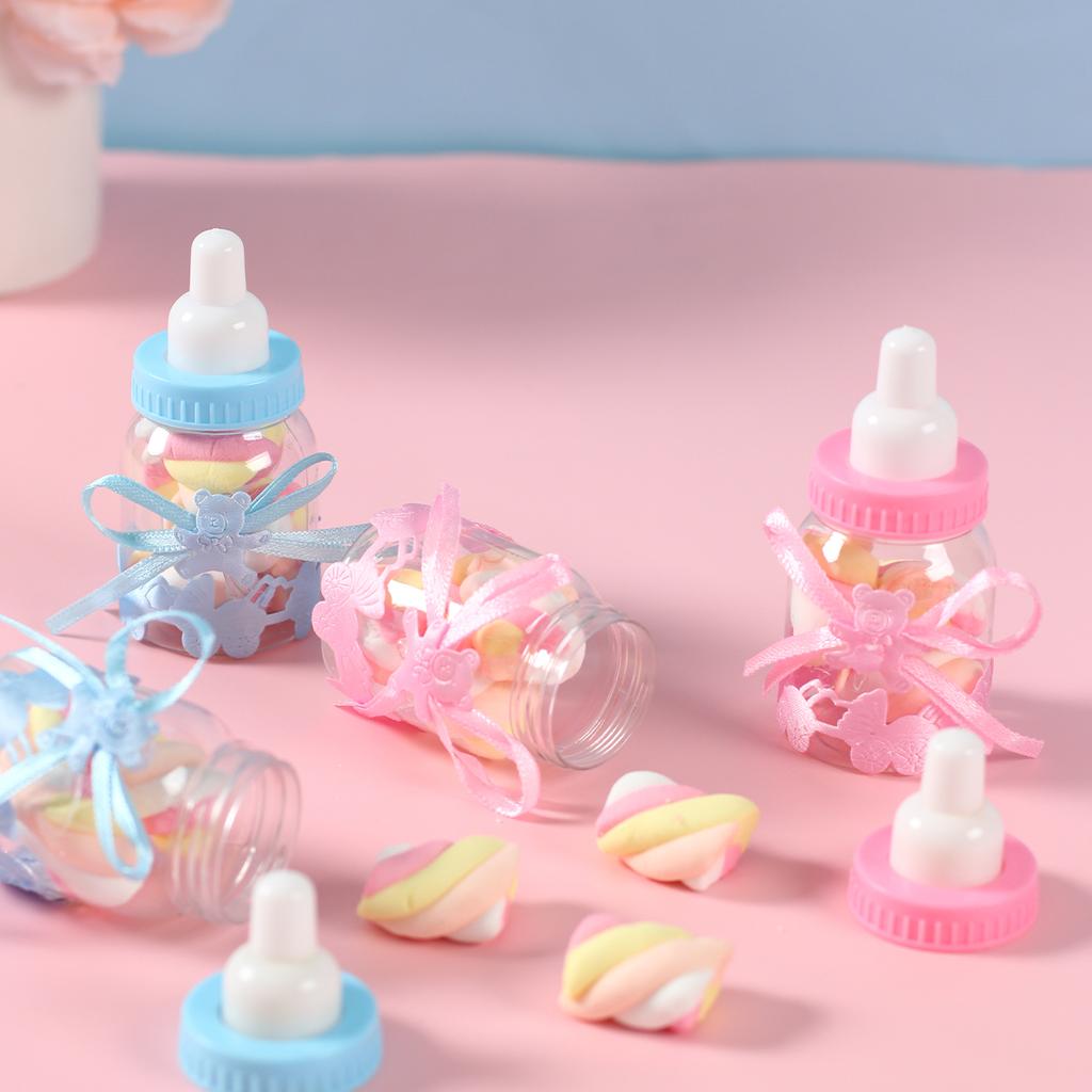 12 STÜCKE Flaschen im Futterstil Süßigkeitenflasche Geschenkbox Geburtstagsfeier Deko Kinder Babyparty Gastgeschenk Junge Mädchen Neugeborenes Säugling Taufe Süßigkeitentüte
