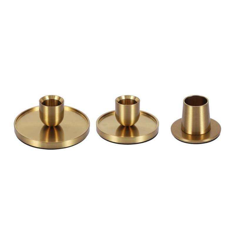 Contemporary Candlestick Holders Stands Set Of 3 Metal Decorative For Dining Table