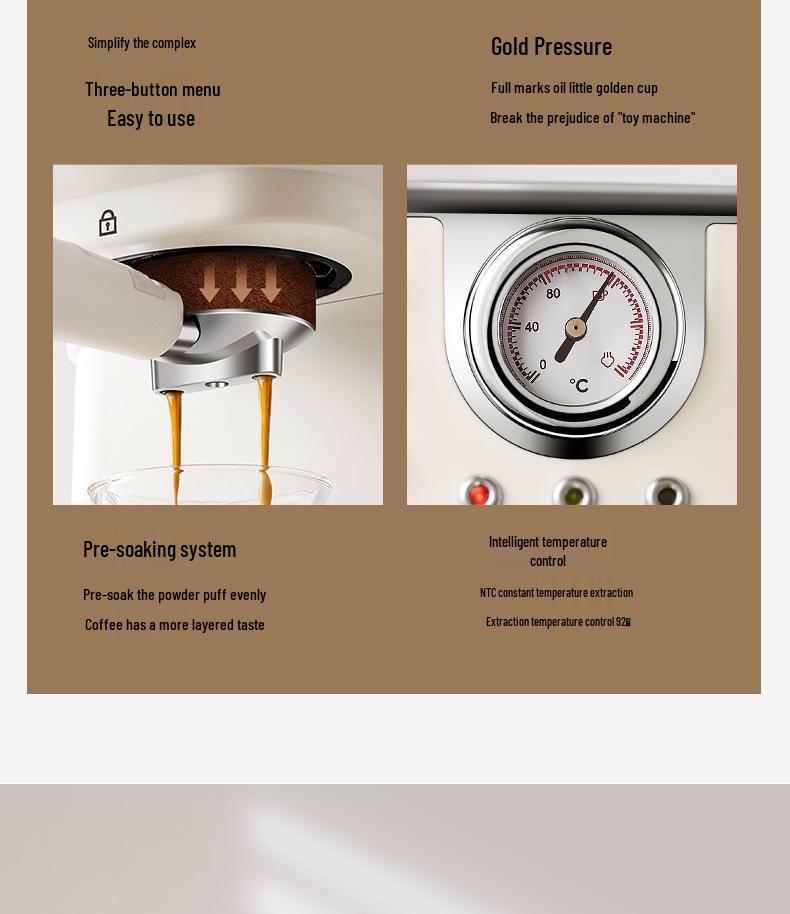 Italian Semi-Automatic Espresso & Milk Frothing Machine for Home or Office