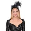 Elegant Feather Hairband with Tulle Bows Old Style Mesh Headband for Women Girls Wedding Party Photo Shoot Accessories