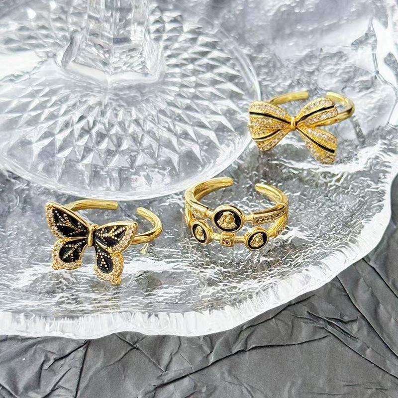 Medieval Vintage Butterfly Ancient Coin Opening Ring, Exquisite Temperament, Dark Niche, Advanced Sense, Stacked Index Finger Ring