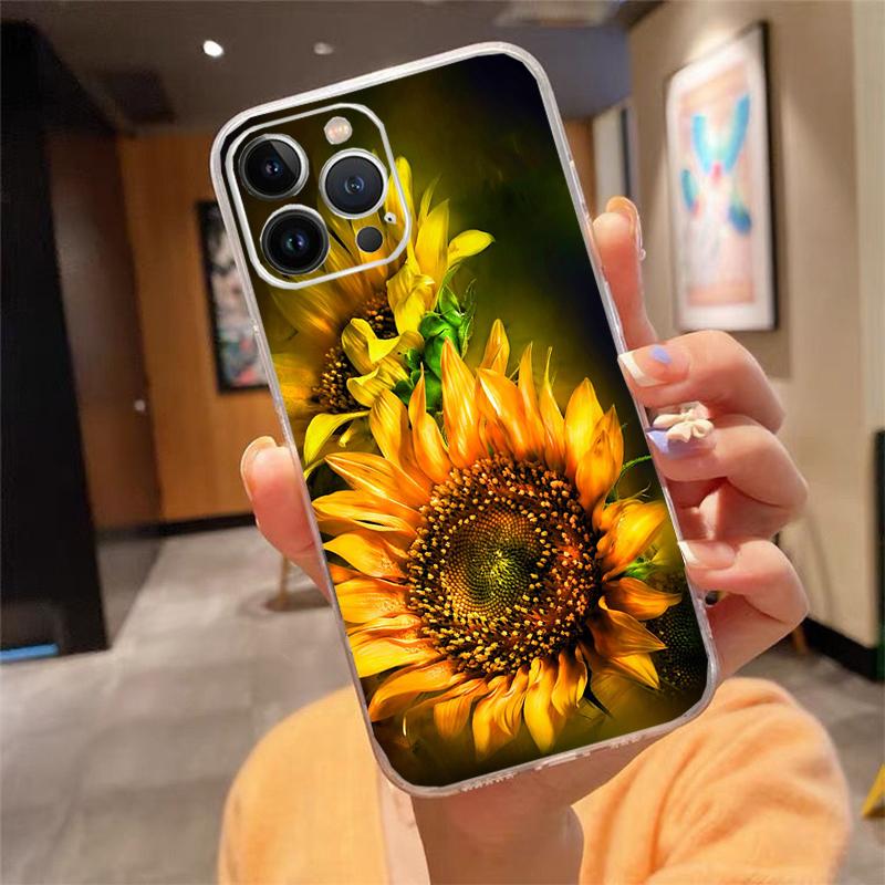 Phone Case For Iphone 17ProMax Air 16 15 14 13 Pro Max 15 16 Pro 15Plus Beautiful Flower Sunflower