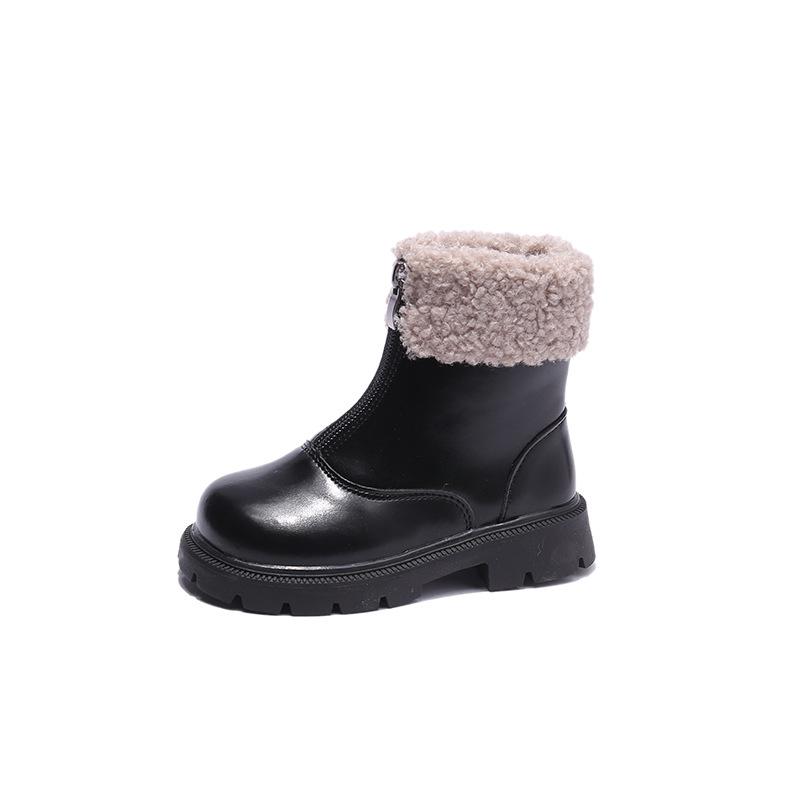 Girls Winter Fleece Lined Martin Boots Kids Soft Sole Princess Boots Warm Cotton Boots
