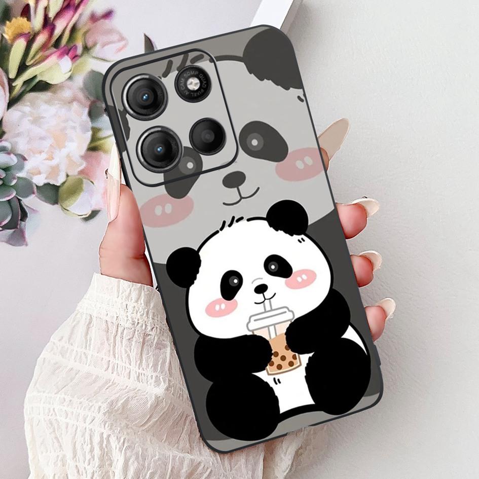 Silicone Case For Motorola Moto G15 G75 2024 Cover Cute Panda Lion Shockproof TPU Phone Cases For MotoG15 MotoG75 G 75 G 15 Etui