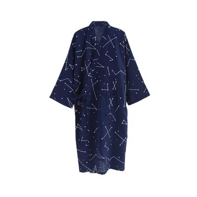 Gauze Sleepwear with Hook and Loop Perfect for or Ryokan Perfect for Men and Everyday Checkered Cotton Closure, Pajamas, Yukata, Yukata, Women,