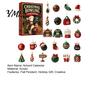 Personalized Holiday Countdown Calendar Christmas Advent with 24 Acrylic Pendants, 2D Flat Bowling Theme Home Decor for Sports Fans Hanging Ornaments