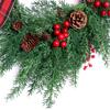 Artificial Xmas Wreath for Front Door Decoration Xmas Wreath with Pine Cones Berries Bows