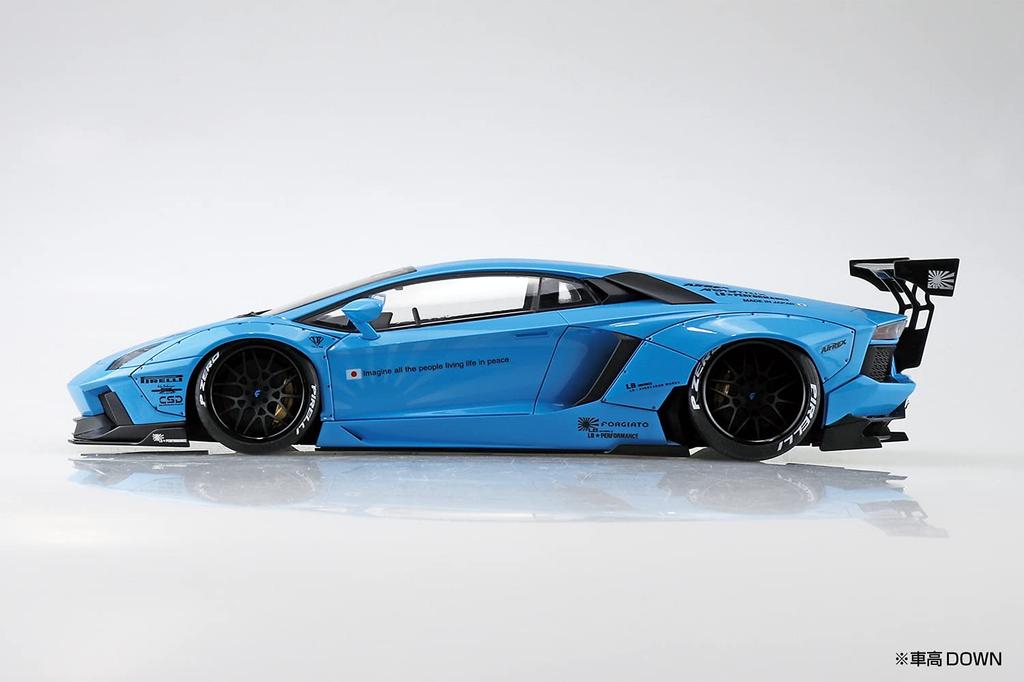 Aoshima Bunka Kyozai Liberty Walk Series 17 LB Works Lamborghini Aventador 1 Plastic Model Sky Blue (AOSHIMA) 1/24 No. Ver. Kit,