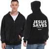 Felpe con cappuccio da uomo Lavaggio Casual Stampa Jesus Saves Alta Qualità Con cappuccio Caldo Inverno Felpa con cappuccio Acid Wash Uomo Donna Unisex Manica lunga