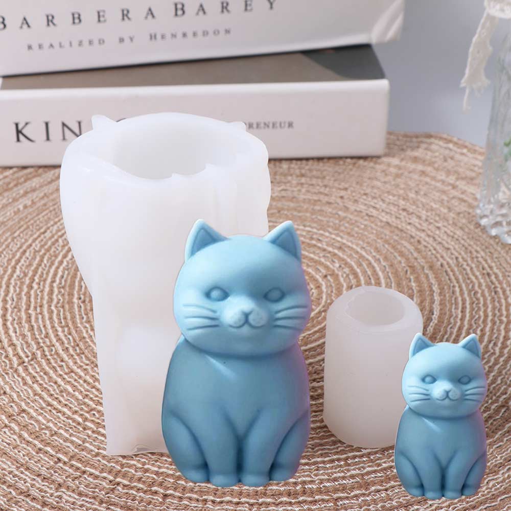 Sitting Cat Candle Mold Cute Soap Mould Desktop Ornaments Cat Silicone Mold Candle Making