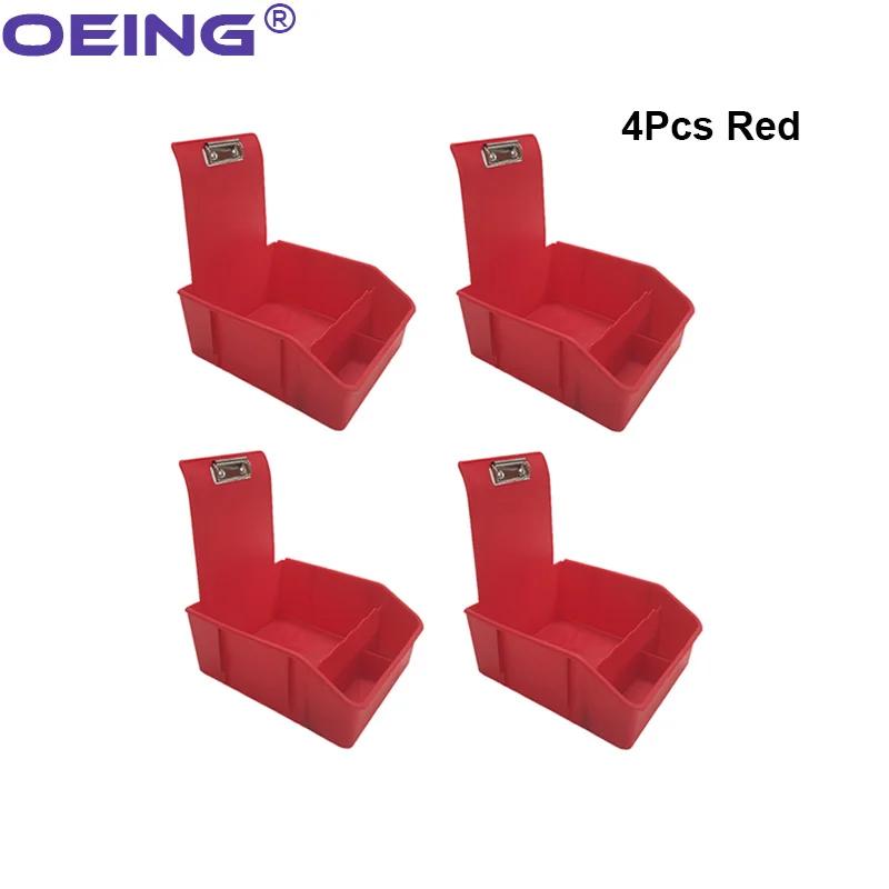 4Pcs Dental Turnover Storage Box Colourful Lab Work Tray Divided Teeth Model Tray With Metal Clip Dentistry Tools