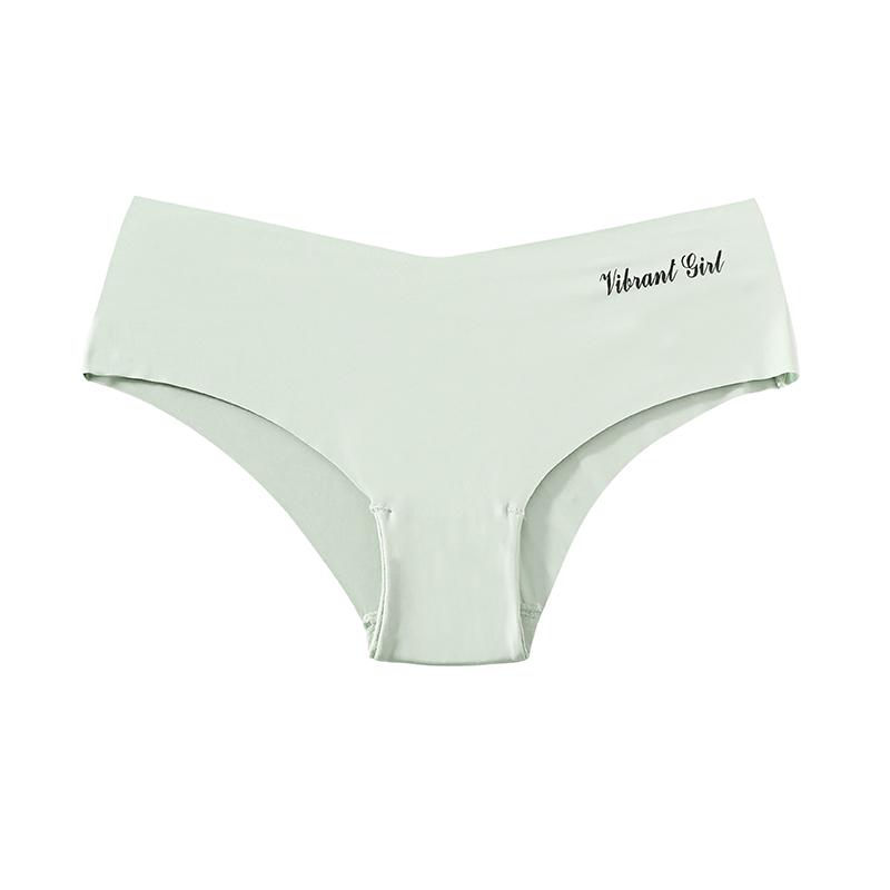 TERMEZY Women's Sexy Seamless Briefs One-Piece Solid Color Thin Underwear & Ice Silk Letter Printed Briefs