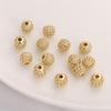 Miedziane kule wkładka cyrkon poszycie złote akcesoria do tworzenia biżuterii DIY urok dekoracji