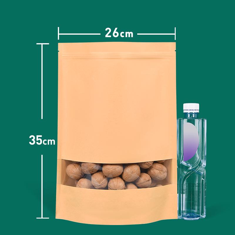 Self-Standing Kraft Ziplock Bag for Tea and Nuts Packaging