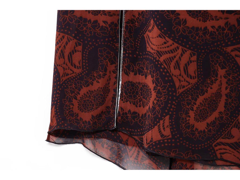 2025 Spring Women's Fashion: European & American Style Printed Top and Skirt