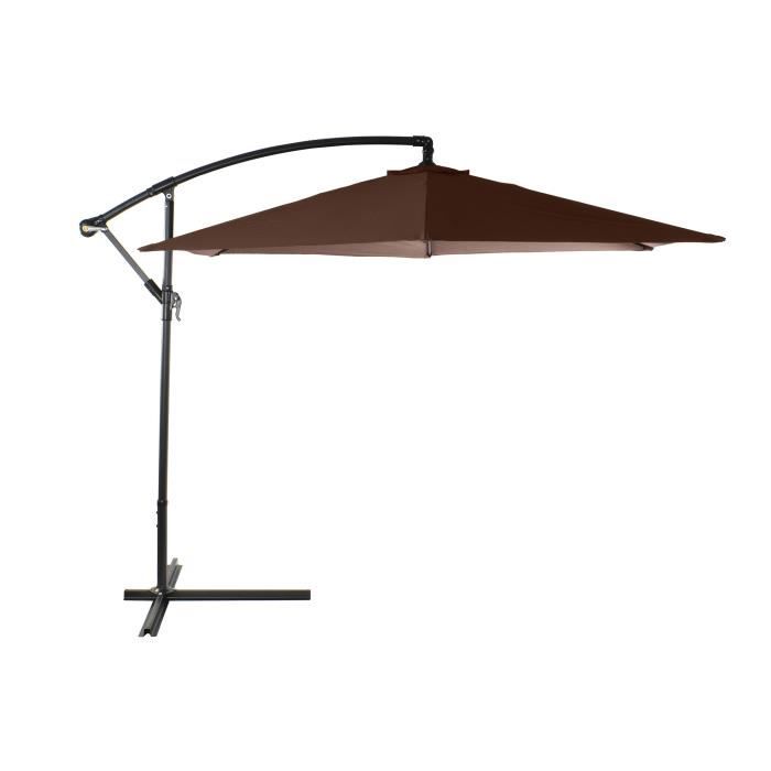 Parasol - Acier et aluminium - Marron - Diamètre 300 cm