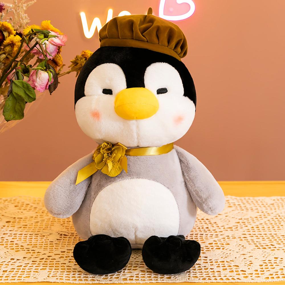 Painter Penguin Plush With Q Version Cuddly Animal Toys Sleeping Pillow Toy