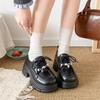 Thick Heel Loafers Lace-up Women's Shoes 2025 New Autumn British Style Small Leather Shoes Fashion Leather Shoes Versatile Casual Shoes